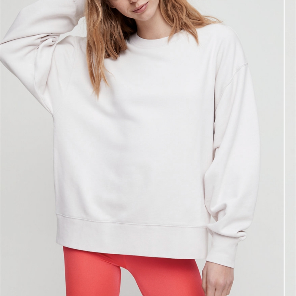 Aritzia Yellow Airy Fleece Boyfriend Crew Sweatshirt Size 1
